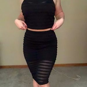 NWT Black Material Girl Mesh Skirt - L